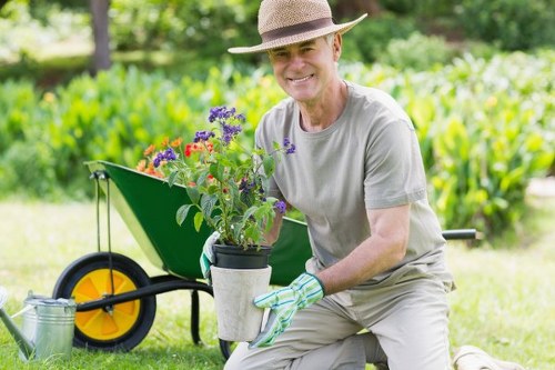 Low-carbon van used for sustainable landscaping waste collection in Neasden